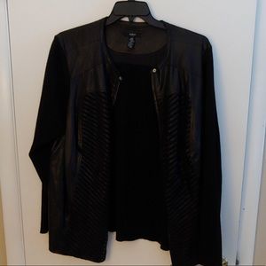 3X Alfani Leather and Knit Jacket